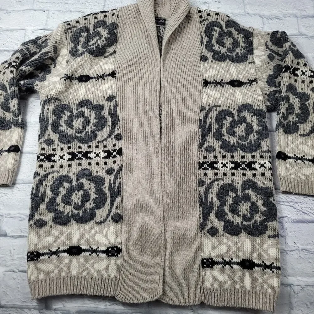 Vintage Mademoiselle Knitwear Open Front Cardigan size Medium/Large